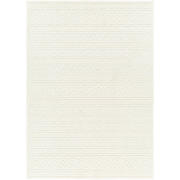 Livabliss Lyna Cream 5' x 8' Machine Washable Indoor Area Rug