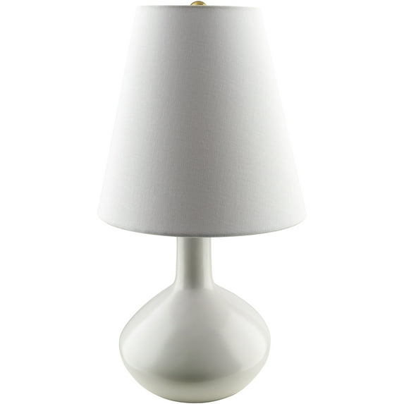 Livabliss Magico Global Accent Table Lamp, 19-inch, White with Wheat Shade