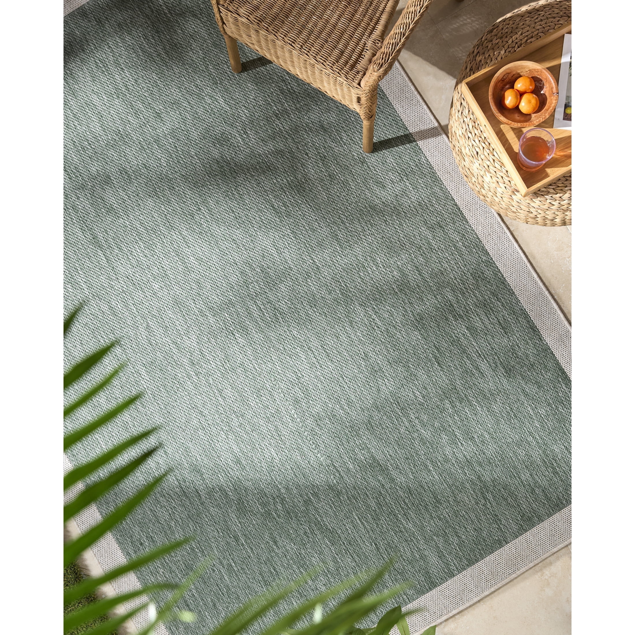 Livabliss Miami Beach Modern Solid Outdoor Area Rug, 9'2" x 12', Sage
