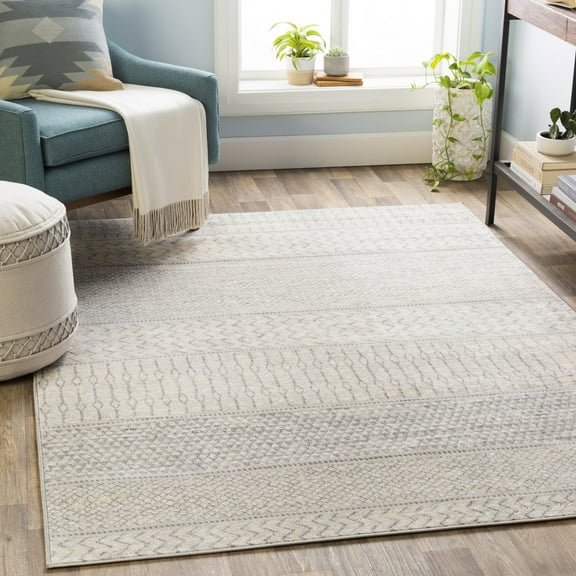 Livabliss Area Rugs for Living Room, 2x3 Monaco Global Gray Rug, Bedroom Dining Room Home Decor Stain Resistant Carpet (2' x 2'11")