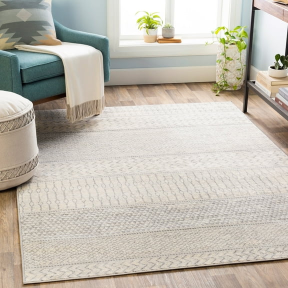 Livabliss Area Rugs for Living Room, 9x12 Monaco Global Gray Rug, Bedroom Dining Room Home Decor Stain Resistant Carpet (8'10" x 12'4")