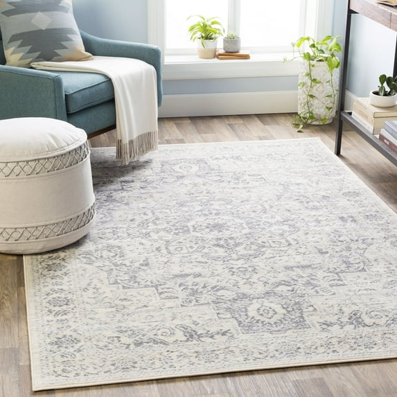 Livabliss Monaco Vintage Medallion Area Rug,7'10" x 10'2",Grey