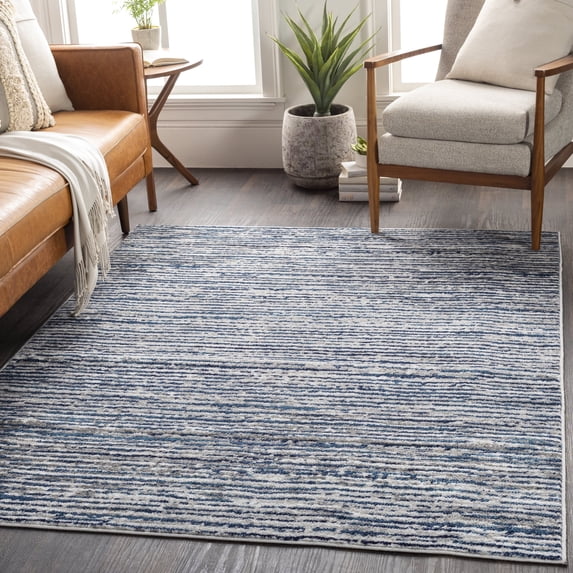 Livabliss Area Rugs for Living Room, 4x6 Monte Carlo Modern Blue Rug, Bedroom Dining Room Home Decor Stain Resistant Carpet (4'3" x 5'7")