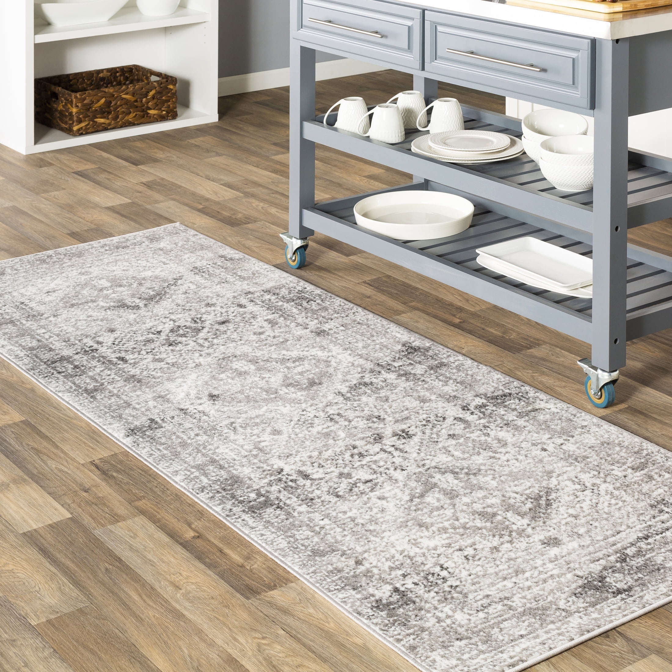 Livabliss Area Rugs for Living Room, 3x7 Monte Carlo Traditional White ...