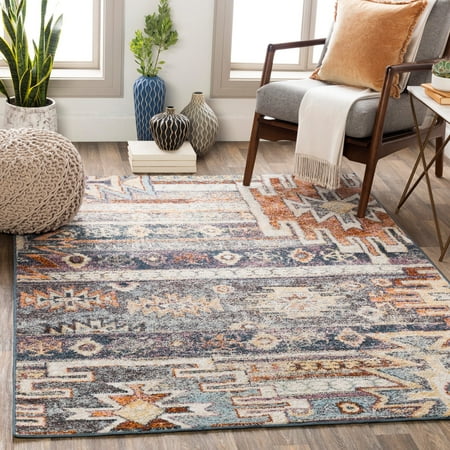 Livabliss Area Rugs for Living Room, 2x3 New Mexico Rustic Blue Rug, Bedroom Dining Room Home Decor Stain Resistant Carpet (2' x 2'11")