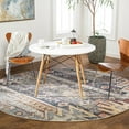 thumbnail image 1 of Livabliss Area Rugs for Living Room, 5ft Round New Mexico Rustic Blue Round Rug, Bedroom Dining Room Home Decor Stain Resistant Carpet (5'3" x 5'3"), 1 of 8