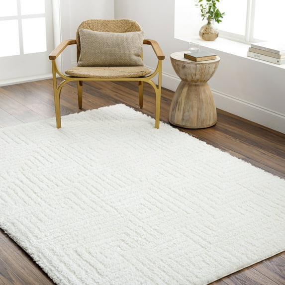 Livabliss Nomadic Modern Textured Area Rug,5'3" x 7',Light Gray