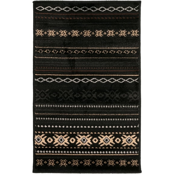 Livabliss Paramount Rustic Area Rug,6'7" x 9'6",Black