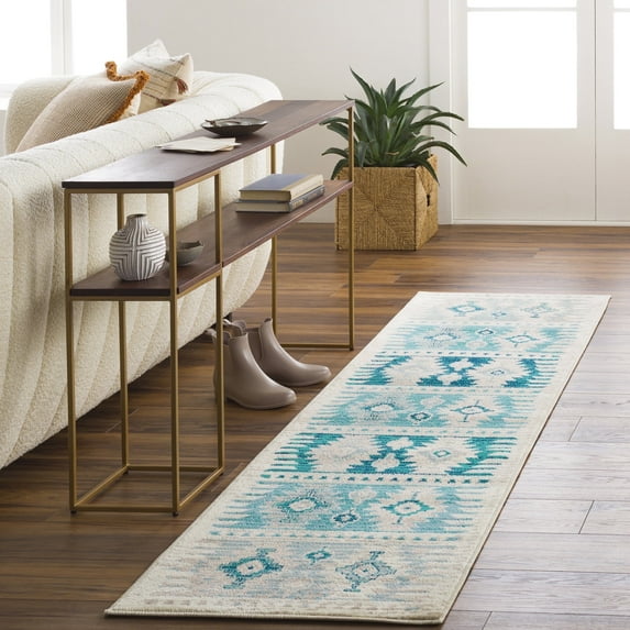 Livabliss Livabliss Paramount Southwestern Runner Indoor Area Rug, Aqua ,2'2" x 7'7"