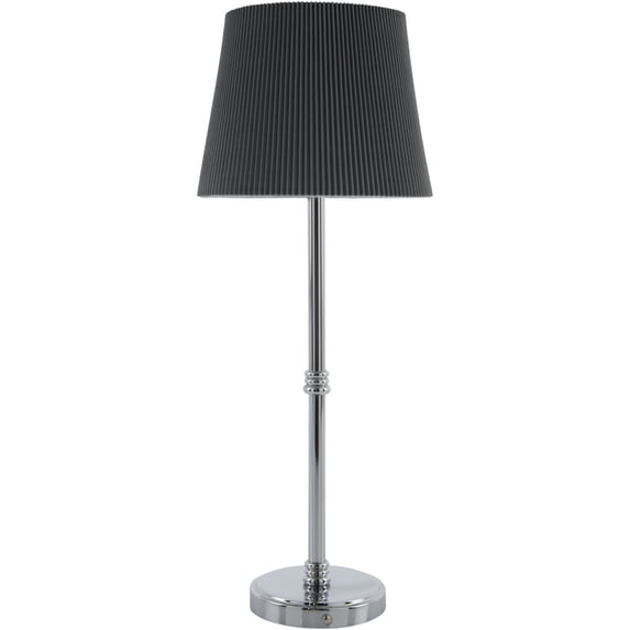 Livabliss Parcey Modern Buffet Table Lamp, 21-inch, Nickel with Gray Shade