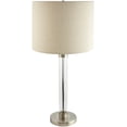 thumbnail image 1 of Livabliss Peninsula Cottage Accent Table Lamp, 28-inch, Nickel/Clear with Beige Shade, 1 of 5
