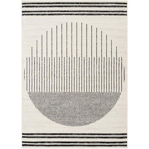 Livabliss Pisa PSS-2315 59 x 84" Rectangle Modern Fabric Rug in Off White/Gray/Black