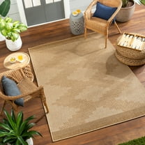 Livabliss Pismo Beach Diamond Outdoor/Indoor Area Rug, Beige ,9'2" x 12'