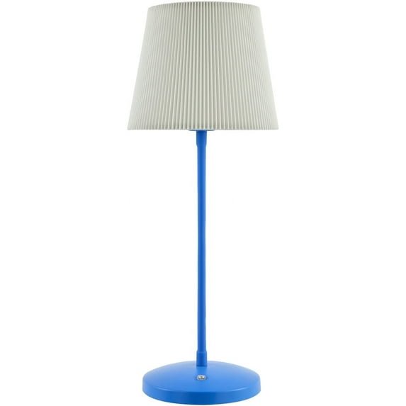 Livabliss Rigel Portable Table Lamp, 21-inch, Blue with White Shade