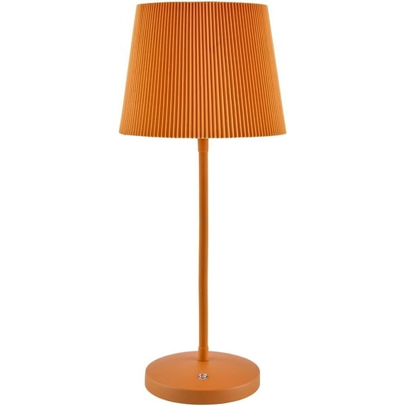 Livabliss Rigel Portable Table Lamp, 21-inch, Orange with Bright Orange Shade