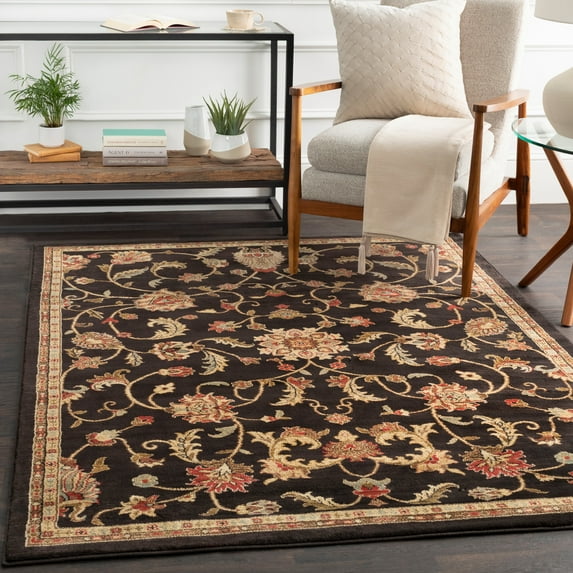 Livabliss Riley Vintage Oriental Area Rug,5'3" x 7'7",Black