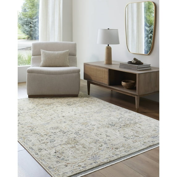 Livabliss Area Rugs for Living Room, 2x3 Rivaldo Traditional Cream Rug, Bedroom Dining Room Home Decor Stain Resistant Carpet (2' x 2'11")