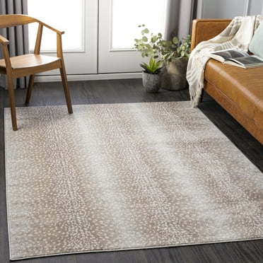 Livabliss Roma Antelope Print Area Rug,2' x 2'11",Lt Grey/Tan