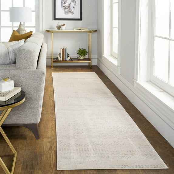 Livabliss Area Rugs for Living Room, 3x10 Roma Global Gray Runner Rug, Bedroom Dining Room Home Decor Stain Resistant Carpet (2'7" x 10' Runner)