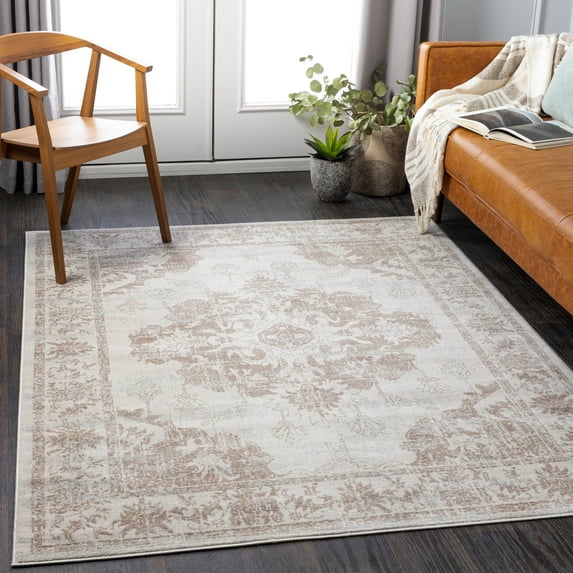 Livabliss Area Rugs for Living Room, 5x7 Roma Traditional Beige Rug, Bedroom Dining Room Home Decor Stain Resistant Carpet (5'3" x 7'1")