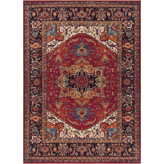 Livabliss Area Rugs for Living Room, 2x3 Serapi Traditional Burgandy Rug, Bedroom Dining Room Home Decor Stain Resistant Carpet (2' x 2'11")