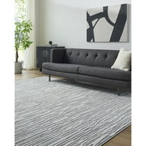Livabliss Area Rugs for Living Room, 5x7 Siyah Modern Gray Rug, Bedroom Dining Room Home Decor Stain Resistant Carpet (5'3" x 7')