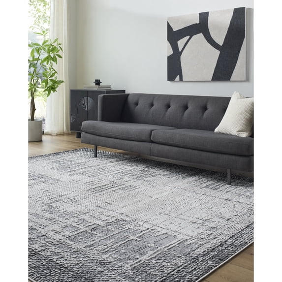 Livabliss Area Rugs for Living Room, 5x7 Siyah Modern Gray Rug, Bedroom Dining Room Home Decor Stain Resistant Carpet (5'3" x 7')