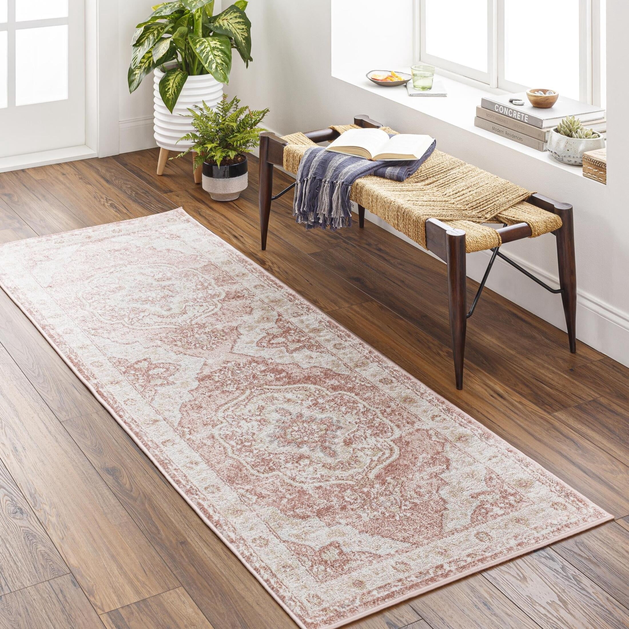 Livabliss Area Rugs for Living Room, 2x7 St Tropez Traditional Plum Runner Rug, Bedroom Dining Room Home Decor Stain Resistant Carpet (2'6" x 7'3" Runner)