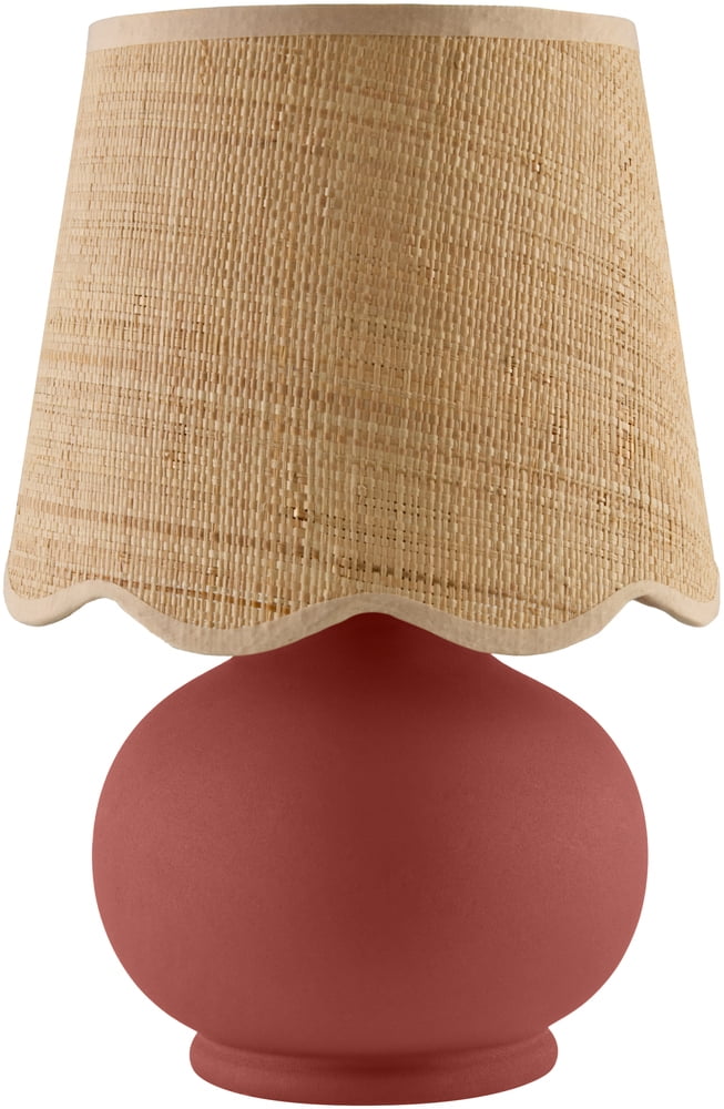 Brick Ceramic Novelty Bedside Lamp with Beige Cotton Shade