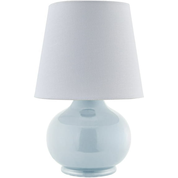 Livabliss Stella Diminuta Cottage Accent Table Lamp, 13-inch, Light Blue with White Shade