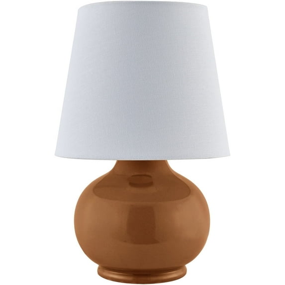 Livabliss Stella Diminuta Cottage Accent Table Lamp, 13-inch, Tan with White Shade