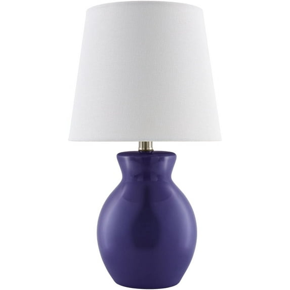 Livabliss Stella Diminuta Cottage Accent Table Lamp, 15-inch, Navy with White Shade