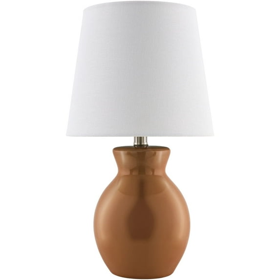Livabliss Stella Diminuta Cottage Accent Table Lamp, 15-inch, Tan with White Shade