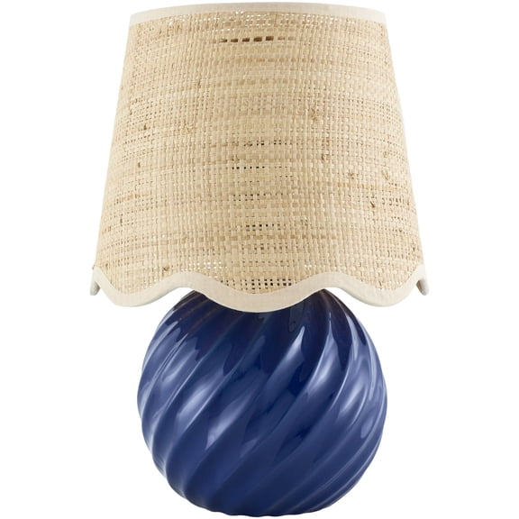 Livabliss Stelvio Traditional Accent Table Lamp, 13-inch, Navy with Beige Shade