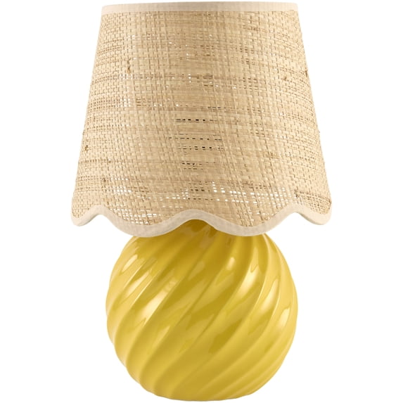Livabliss Stelvio Traditional Accent Table Lamp, 13-inch, Yellow with Beige Shade