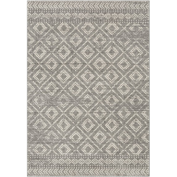 Livabliss Sunderland Trellis Indoor Area Rug, Medium Gray ,6.58' x 9'