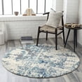 thumbnail image 1 of Livabliss Area Rugs for Living Room, 5ft Round Sunderland Modern Blue Round Rug, Bedroom Dining Room Home Decor Stain Resistant Carpet (5'3" x 5'3"), 1 of 8