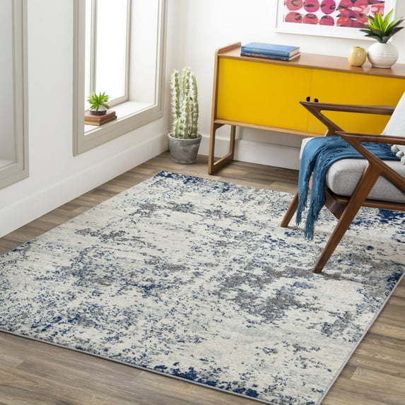 Livabliss Area Rugs for Living Room, 8x10 Sunderland Modern White Rug, Bedroom Dining Room Home Decor Stain Resistant Carpet (7'10" x 10'2")