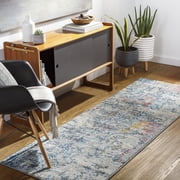 Livabliss Area Rugs for Living Room, 3x7 Sunderland Modern Blue Runner Rug, Bedroom Dining Room Home Decor Stain Resistant Carpet 27" x 73" Runner