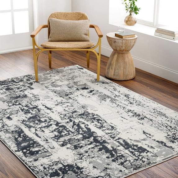 Livabliss Sunrise Modern Abstract Area Rug,7'10" x 10',Gray