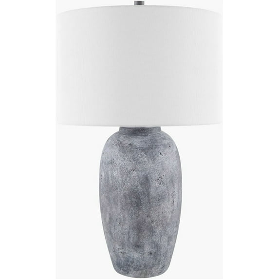 Livabliss Table Lamps, 26" Gasius Traditional Bedside Nightstand Table Lamp for Bedroom Living Room Office, Gray Body with White Shade (26"H x 15"W x 15"D)