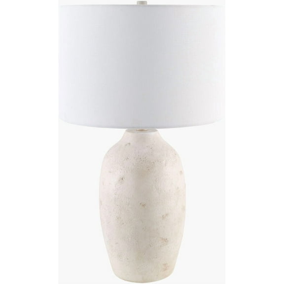 Livabliss Table Lamps, 26" Gasius Traditional Bedside Nightstand Table Lamp for Bedroom Living Room Office, White Body with White Shade (26"H x 15"W x 15"D)