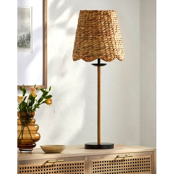 Livabliss Table Lamps, 33" Rolla Traditional Bedside Nightstand Table Lamp for Bedroom Living Room Office, Black, Brown Body with Brown Shade (33"H x 13"W x 13"D)