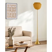 Livabliss Table Lamps, 73" Nokomis Modern Bedside Nightstand Table Lamp for Bedroom Living Room Office, Metallic - Gold Body with Yellow Shade 73"H x 15"W x 15"D