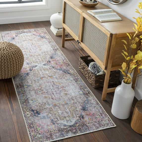 Livabliss Washable Rugs for Living Room, 3x8 Tahmis Traditional Mustard Runner Area Rug, Bedroom Dining Room Home Decor Stain Resistant Carpet (2'7" x 7'10" Runner)