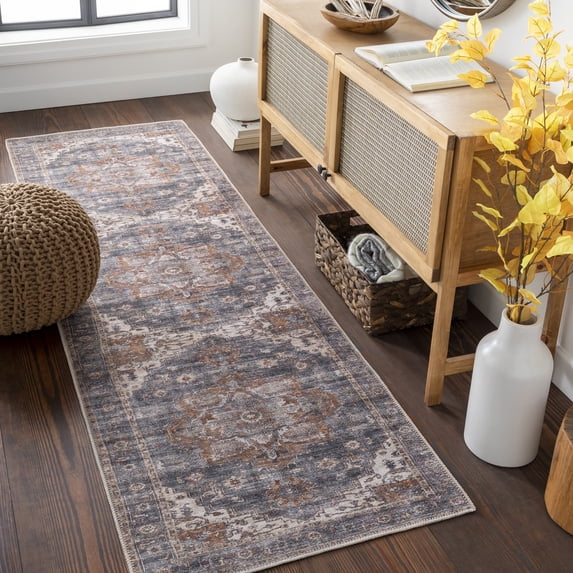 Livabliss Washable Rugs for Living Room, 3x8 Tahmis Traditional Camel Runner Area Rug, Bedroom Dining Room Home Decor Stain Resistant Carpet (2'7" x 7'10" Runner)