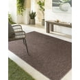 thumbnail image 1 of Livabliss Outdoor Rugs, 5x7 Terrace Global Dark Brown Area Rug for Patio, Porch, Deck, Backyard, Waterproof Indoor Outdoor Carpet (5'1" x 7'), 1 of 6