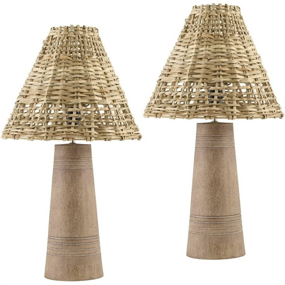 Livabliss Trout Traditional Accent Table Lamp, 22-inch, Brown (Set of 2)