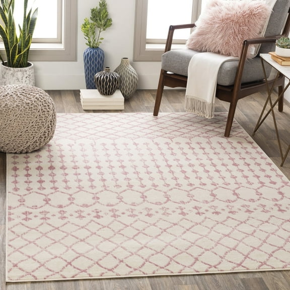 Livabliss Area Rugs for Living Room, 2x3 Ustad Global Pink Rug, Bedroom Dining Room Home Decor Stain Resistant Carpet (2' x 2'11")