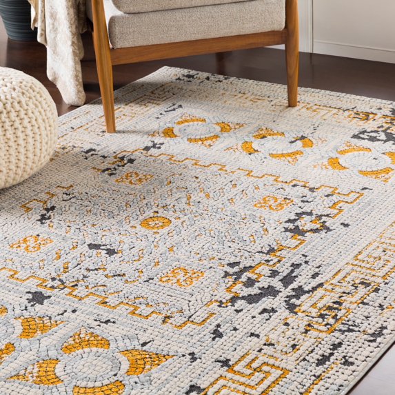 Livabliss Venezia Global Area Rug,7'10" x 10'2",Mustard